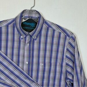 Wrangler Men's 20X Competition Shirt in Blue,Green, Red,and White Stripes XLT B4